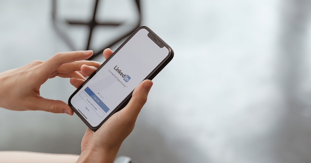 Linkedin App on a mobile phone